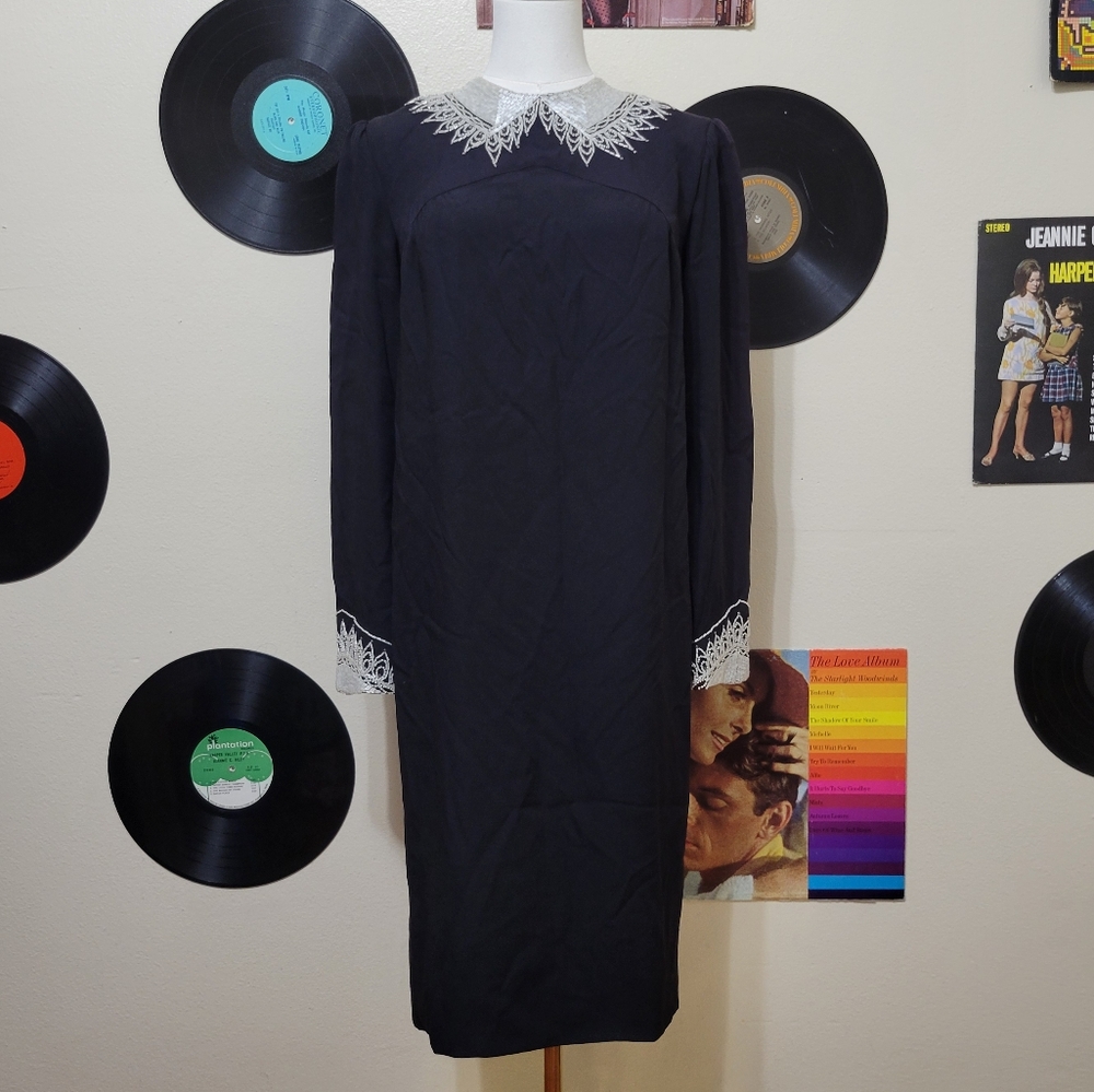 Bob Mackie | 70s Vintage Beaded Collar Shift Dress
